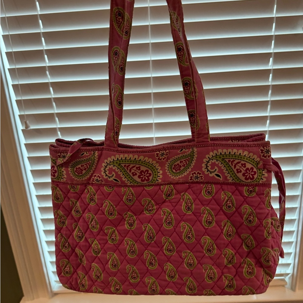 Vera Bradley Pink and Green Tote Bag